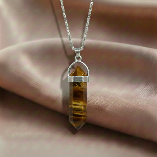 Tiger Eye Crystal Candle Pendant
