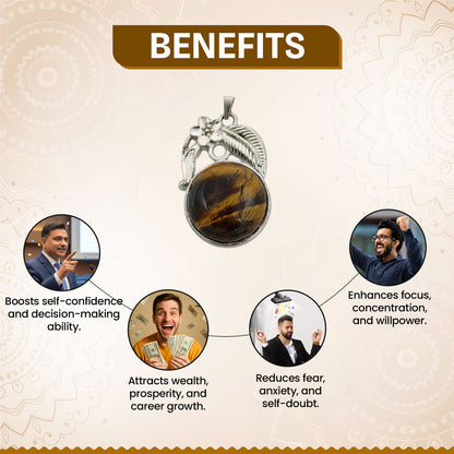 Tiger Eye Crystal Round Pendant