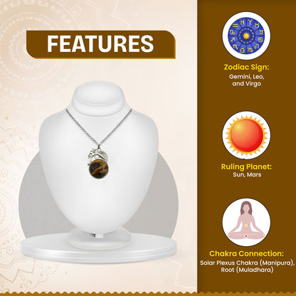 Tiger Eye Crystal Round Pendant