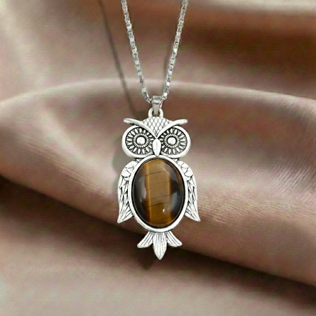 Tiger Eye Owl Pendant (Small)