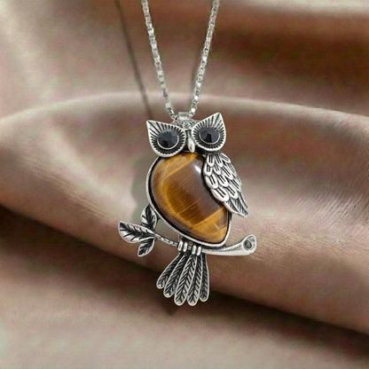 Tiger Eye Owl Pendant
