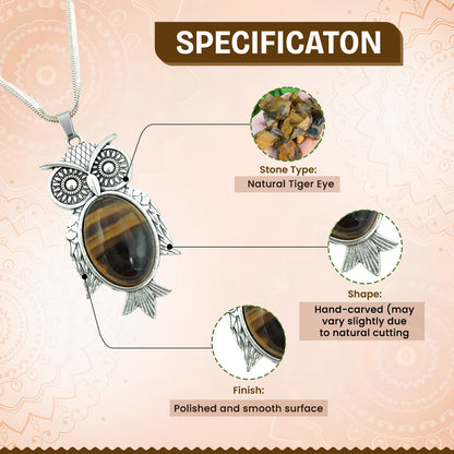Tiger Eye Owl Pendant (Small)