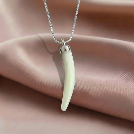 White Horn Crystal Pendant