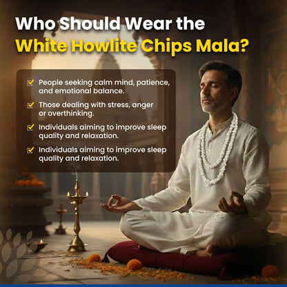 White Howlite Chips Mala
