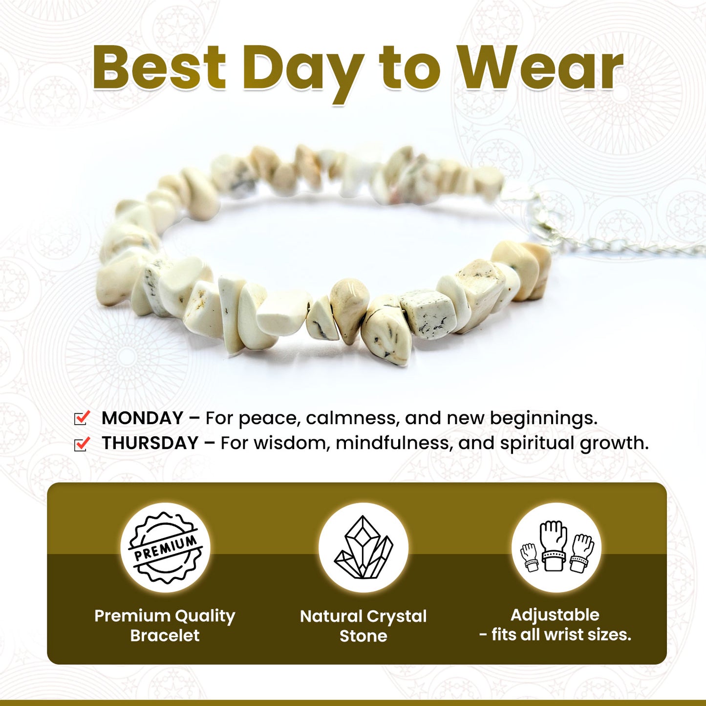 White Howlite Chips Bracelet