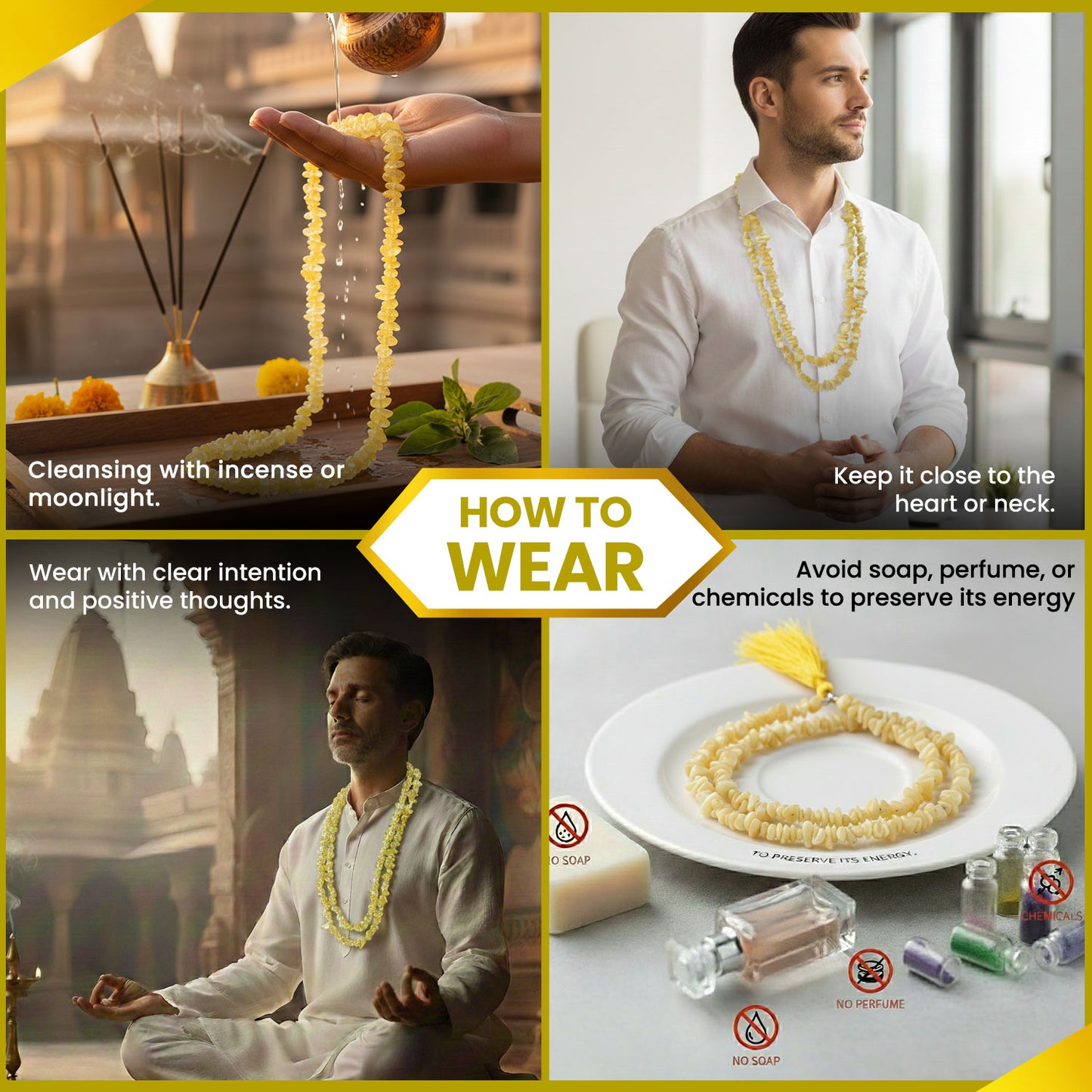 Yellow Opal Chips Mala