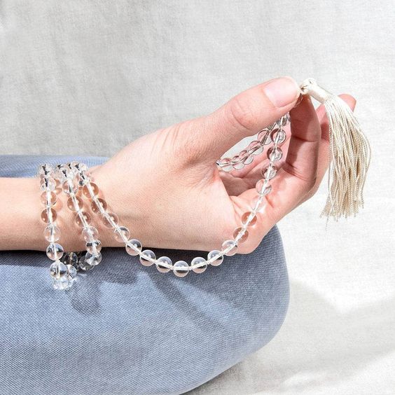 Natural Clear Quartz Mala