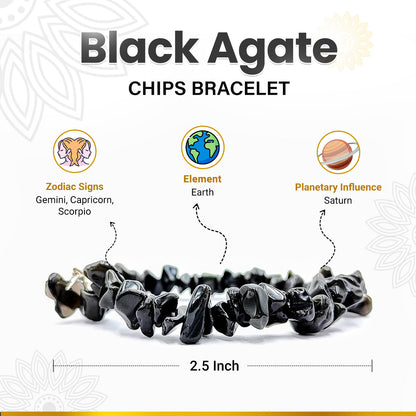Black Agate Chips Bracelet