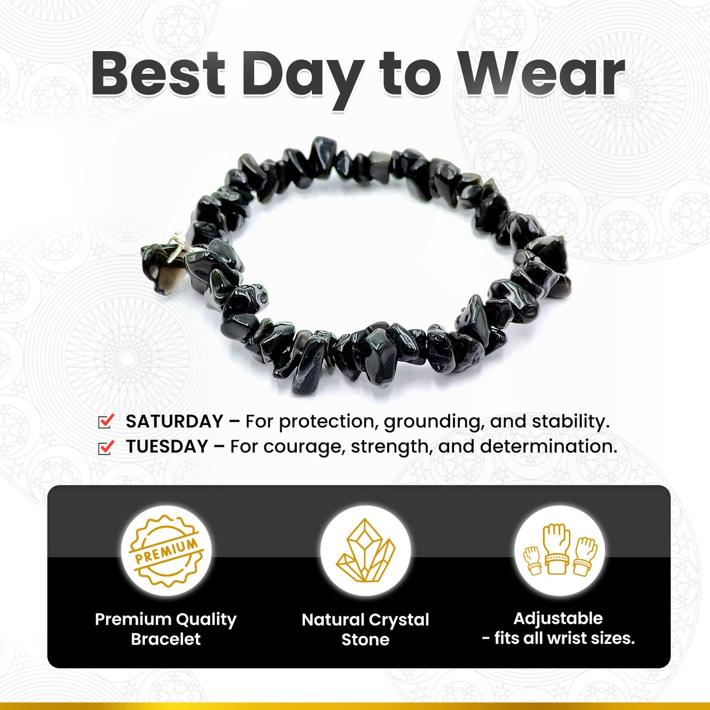 Black Agate Chips Bracelet