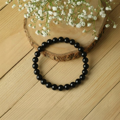 Black Tourmaline Bracelet To Shielding Against Negative Vibes-(8mm)