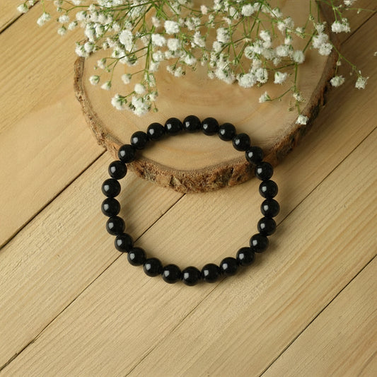 Black Tourmaline Bracelet To Shielding Against Negative Vibes-(8mm)