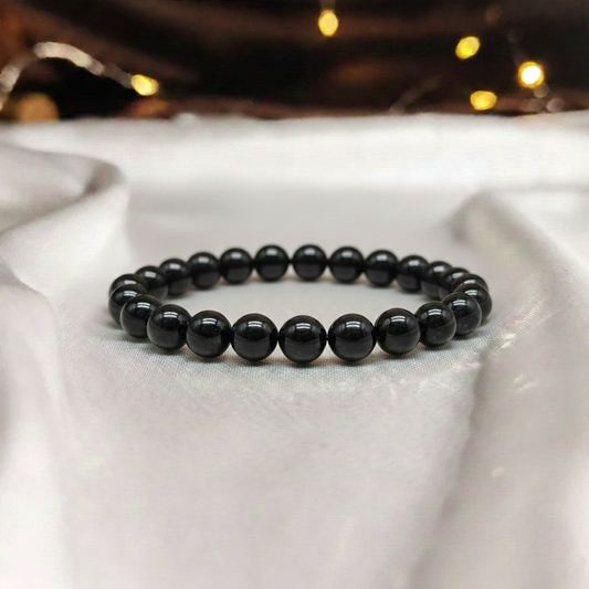 Black Obsidian Bracelet For Protection & Problem Solver-(8mm)