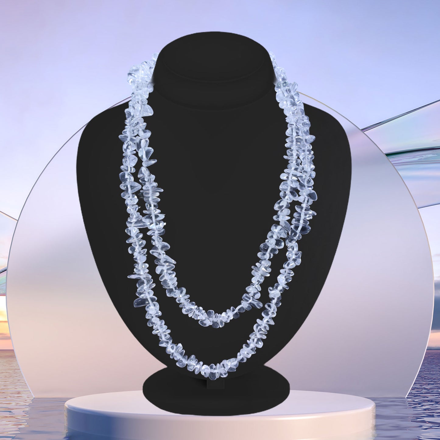 Clear Quartz Chips Mala
