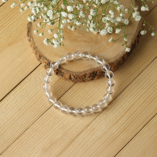 Clear Quartz AAA Quality Diamond Cut Bracelet To Dispelling Negative Energy-(8mm)