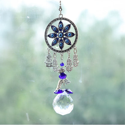 Evil Eye Wild Chime with Crystal Ball Hanging