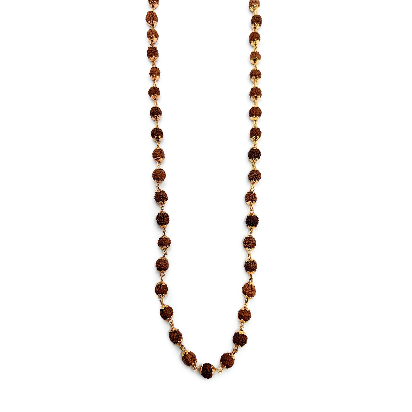 Gold Plated Panchmukhi Rudraksha Mala