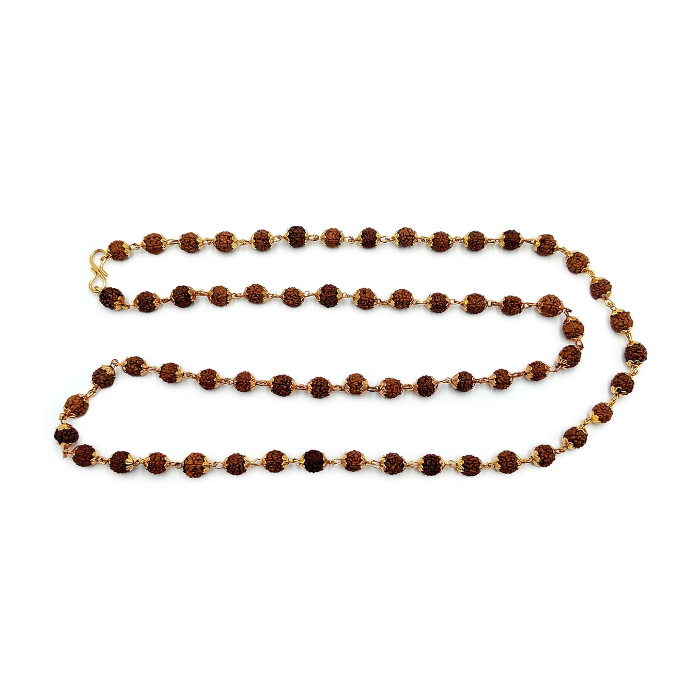 Gold Plated Panchmukhi Rudraksha Mala