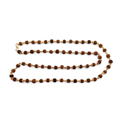 Gold Plated Panchmukhi Rudraksha Mala