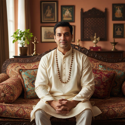 Gold Plated Panchmukhi Rudraksha Mala