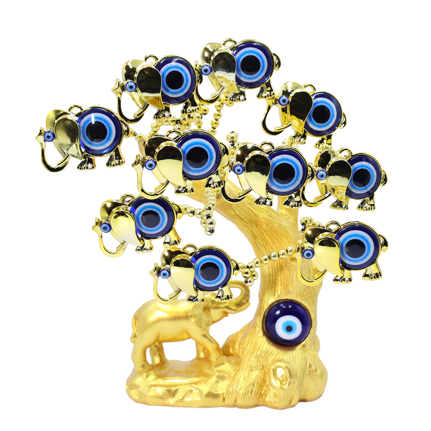 Golden Elephant Evil Eye Tree