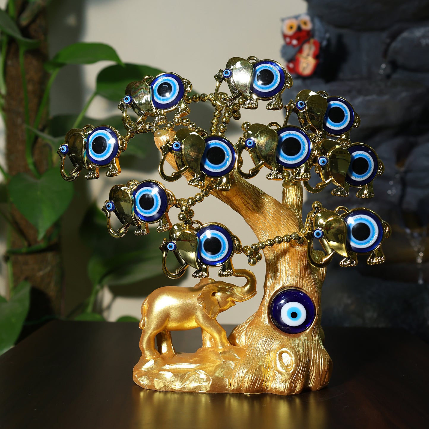 Golden Elephant Evil Eye Tree