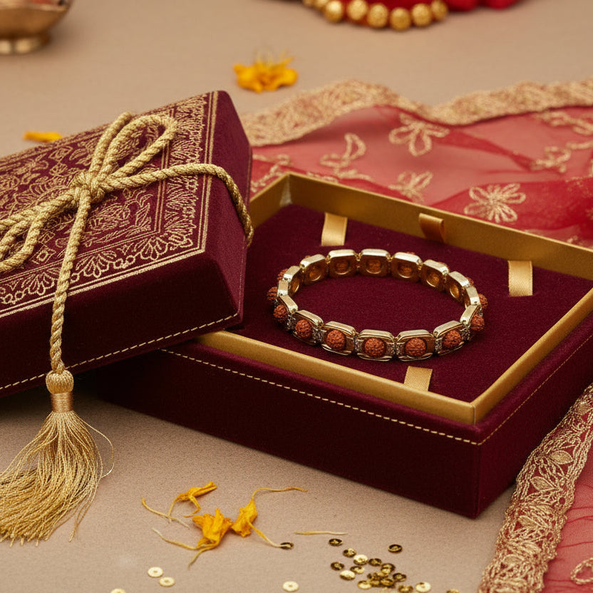 Golden Silver Rudraksha Bracelet