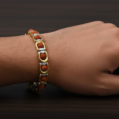 Golden Silver Rudraksha Bracelet