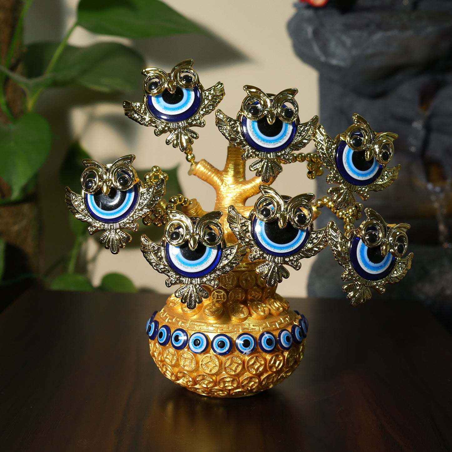 Golden Pot Evil Eye Tree