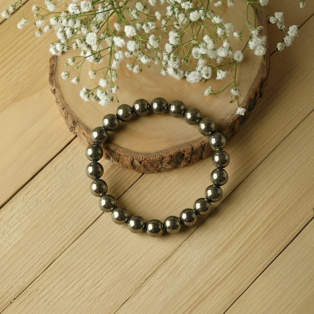 Golden Pyrite Wealth Bracelet - (8mm)