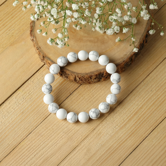 Howlite Bracelet For Calming Effect-(8mm)