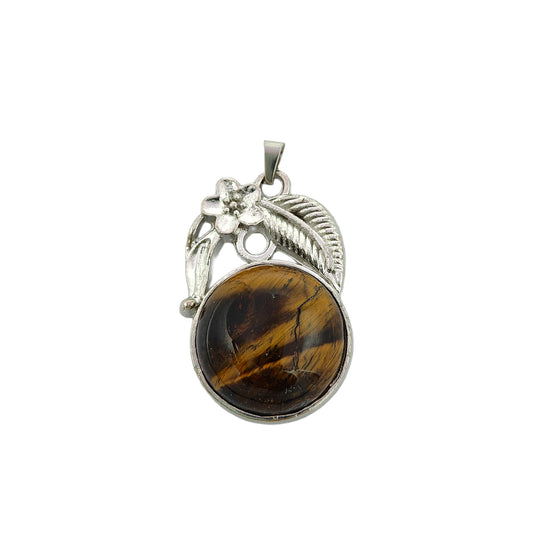 Tiger Eye Crystal Round Pendant