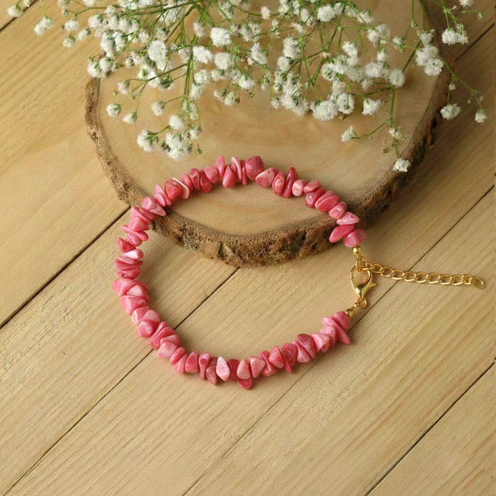 Pink Mother of Pearl Chips Bracelet