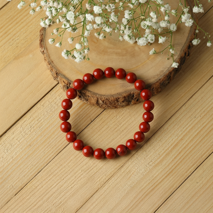 Red Jasper Bracelet For Grounding-(8mm)