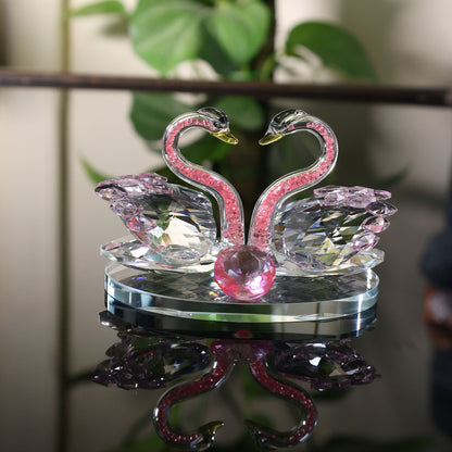 Romantic Couple Swan Crystal