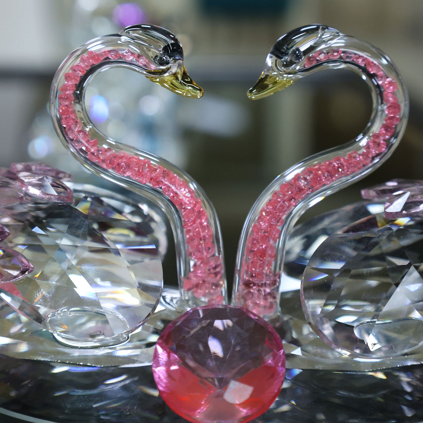 Romantic Couple Swan Crystal