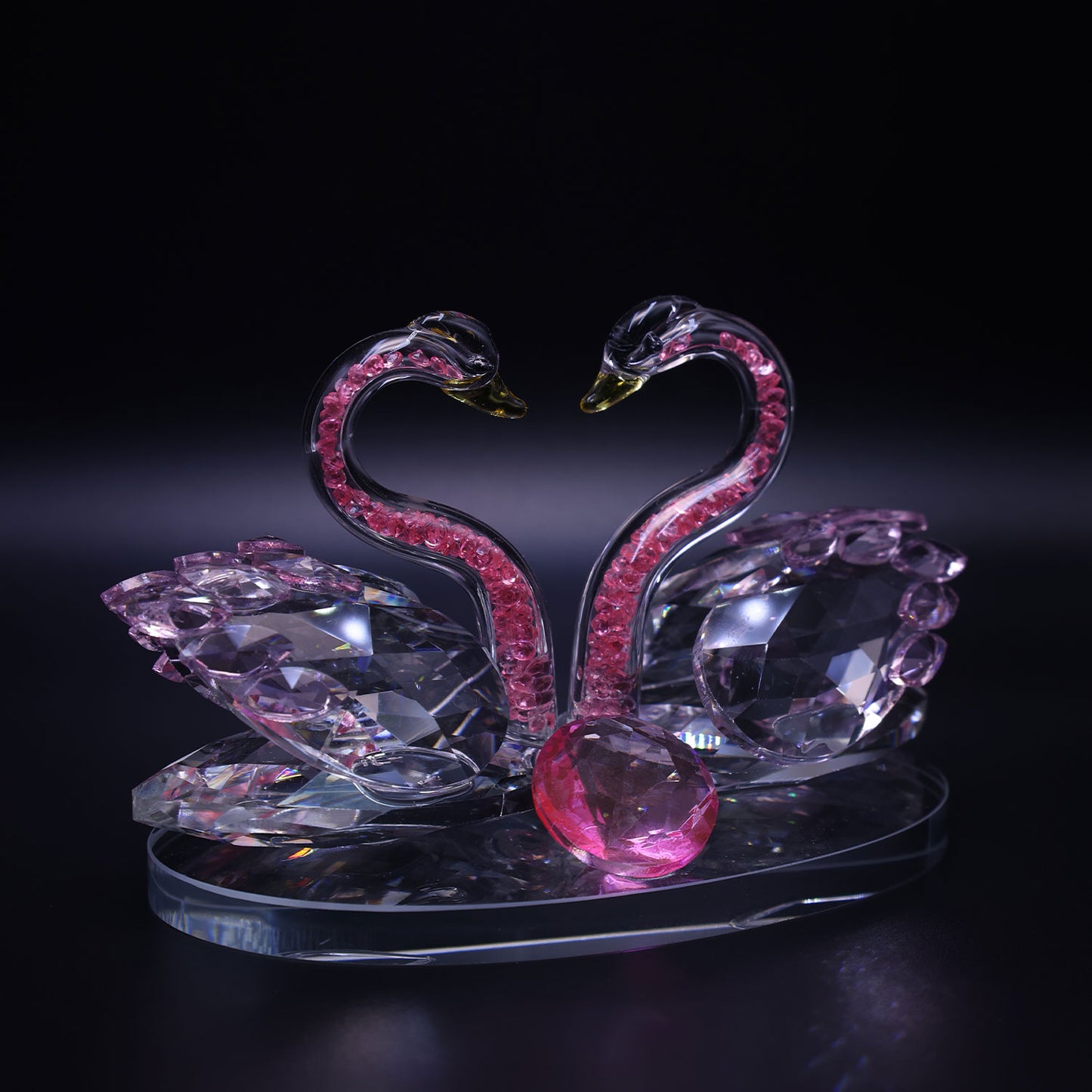 Romantic Couple Swan Crystal