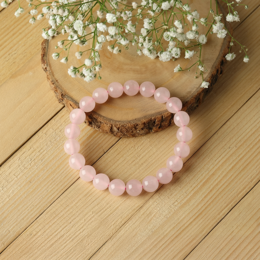 Rose quartz Bracelet For Unconditional Love-(8mm)