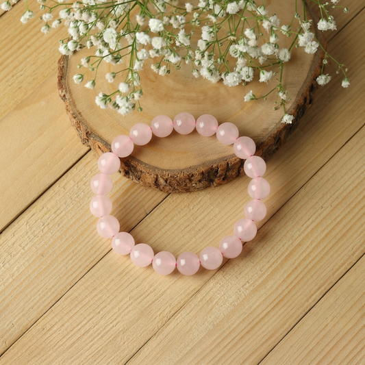 Rose quartz Bracelet For Unconditional Love-(8mm)