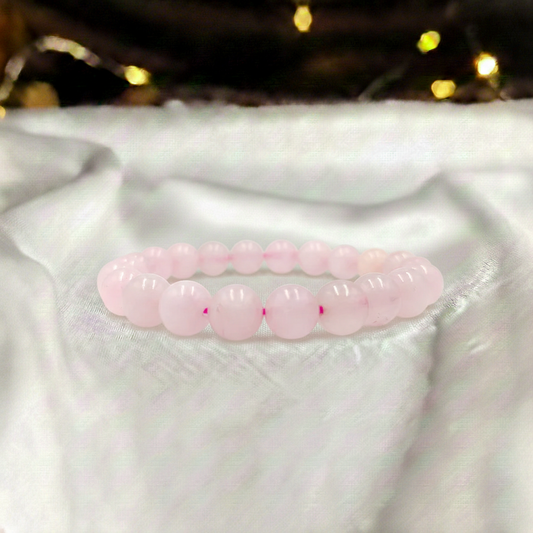 Rose quartz Bracelet For Unconditional Love-(8mm)