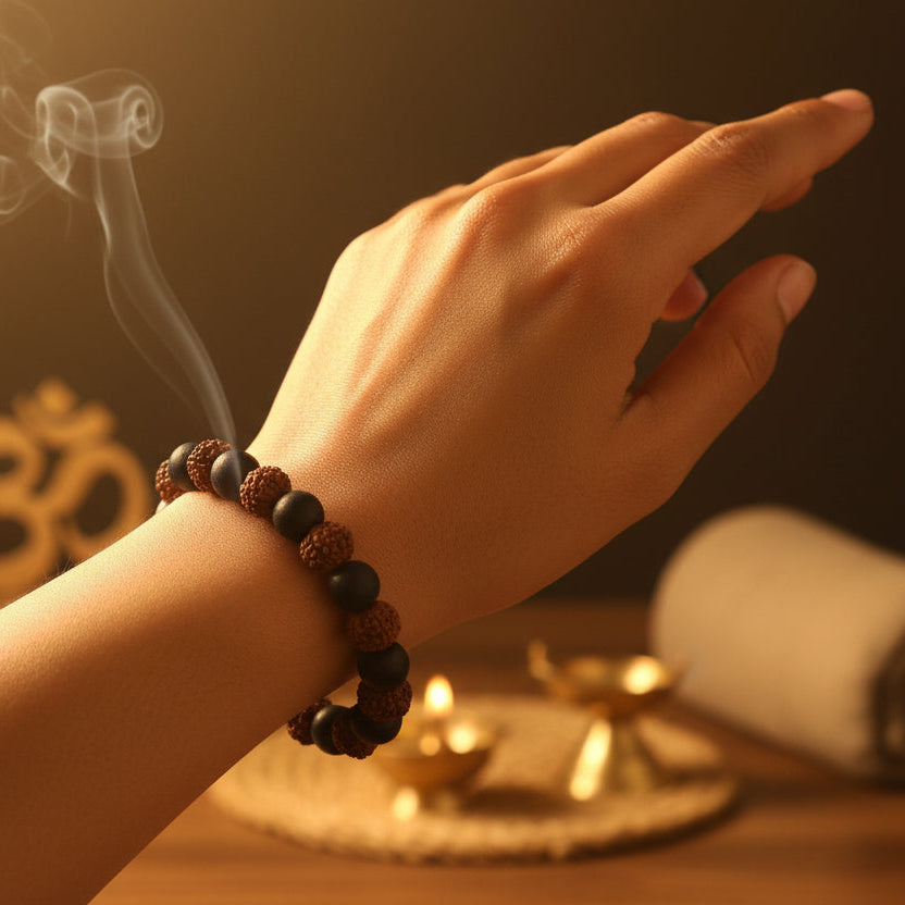 Rudraksha Karungali Bracelet