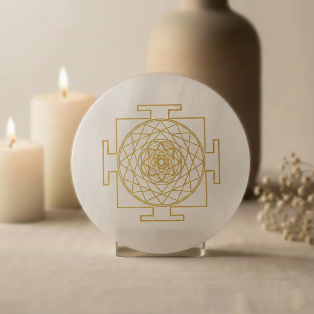 Shree Yantra Selenite Plate