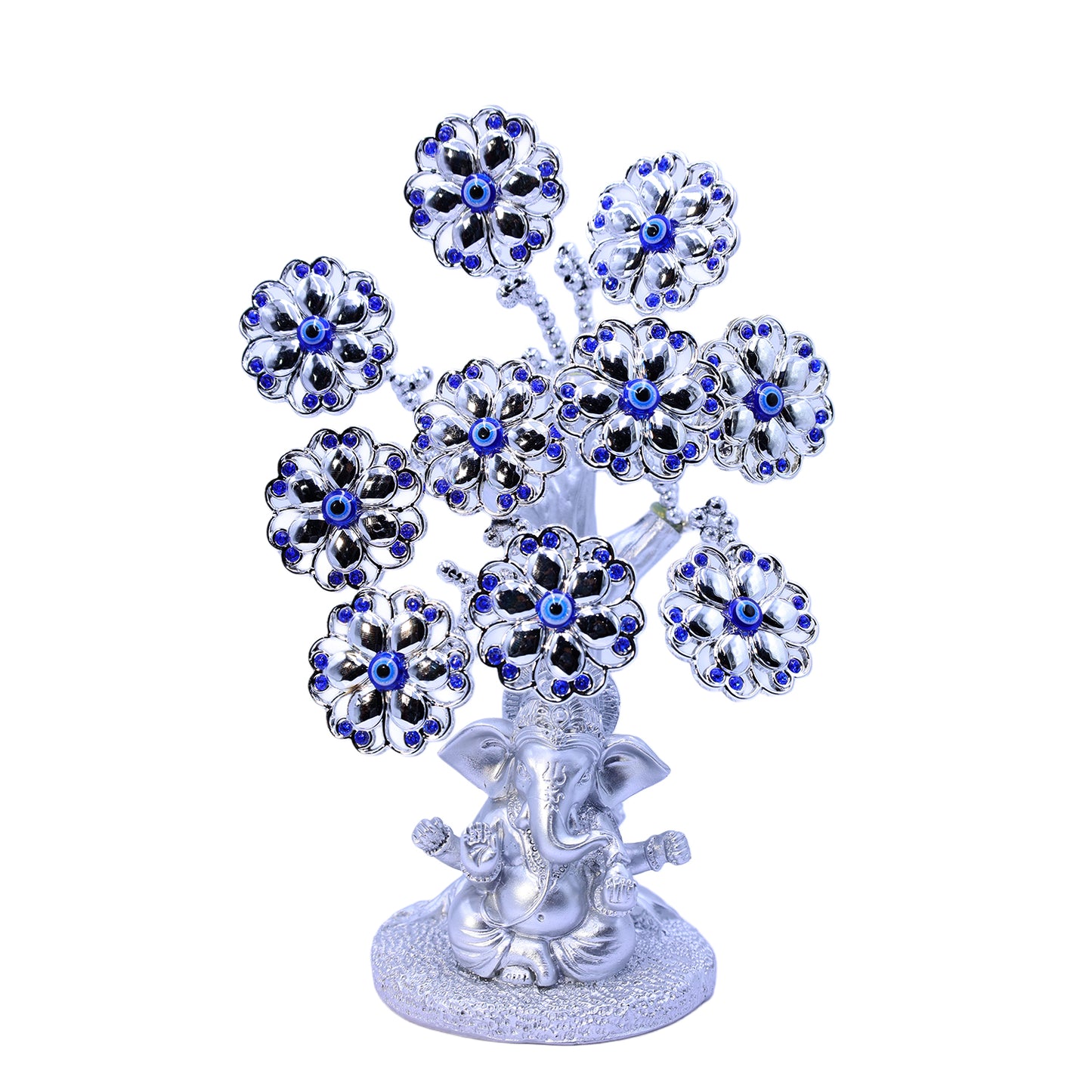 Silver Ganpati Evil Eye Tree
