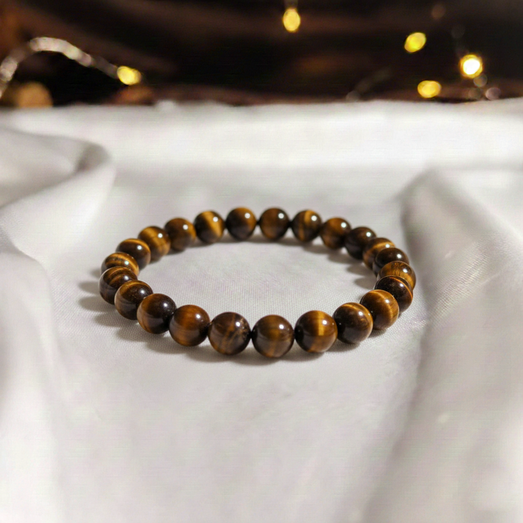 Tiger Eye Bracelet For Willpower & Protection-(8mm)