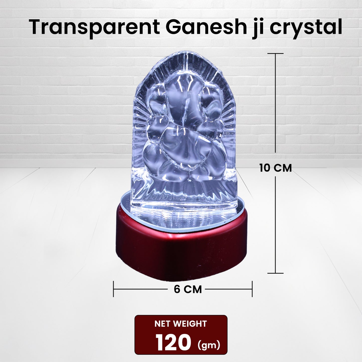 Crystal Transparent Ganesh Ji