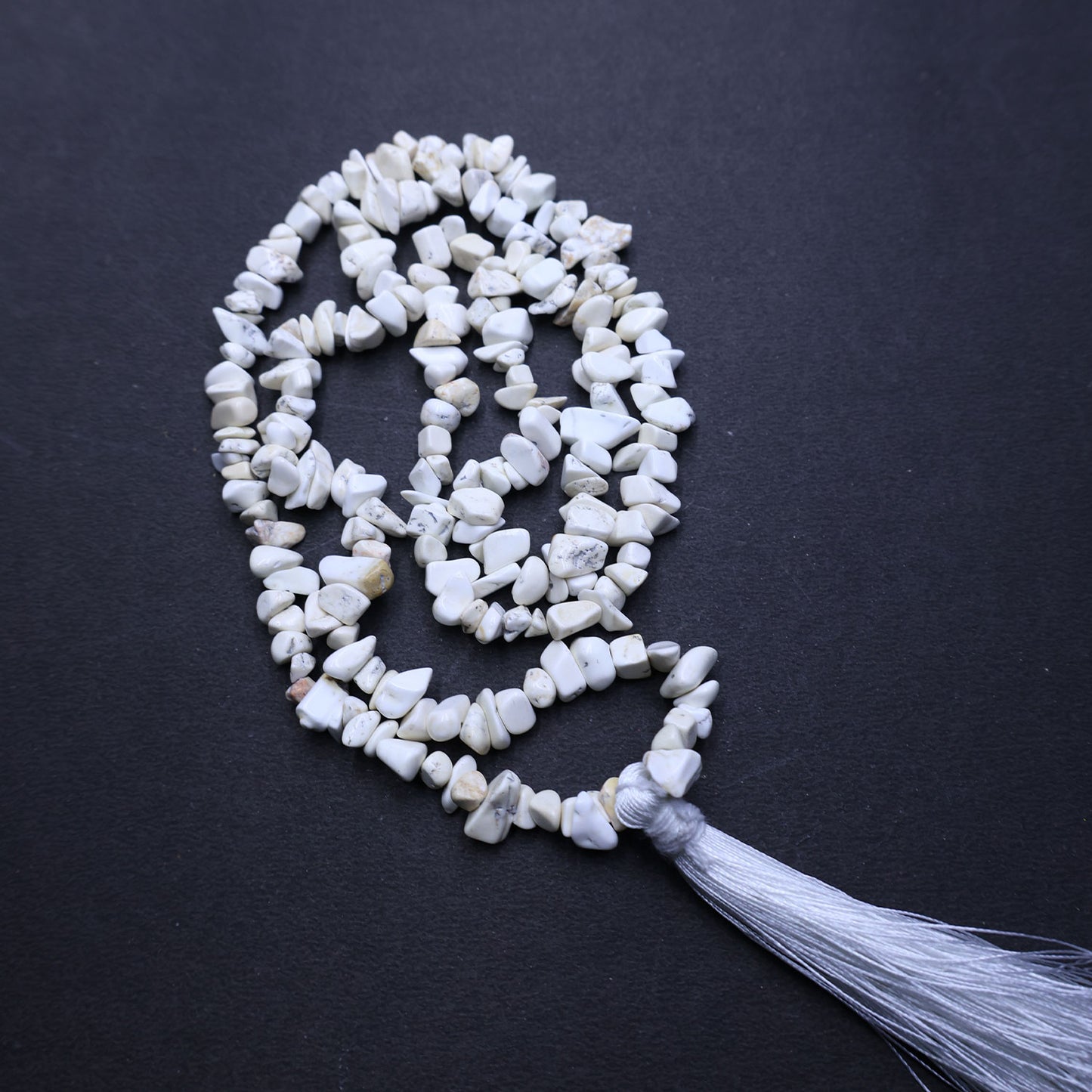 White Howlite Chips Mala