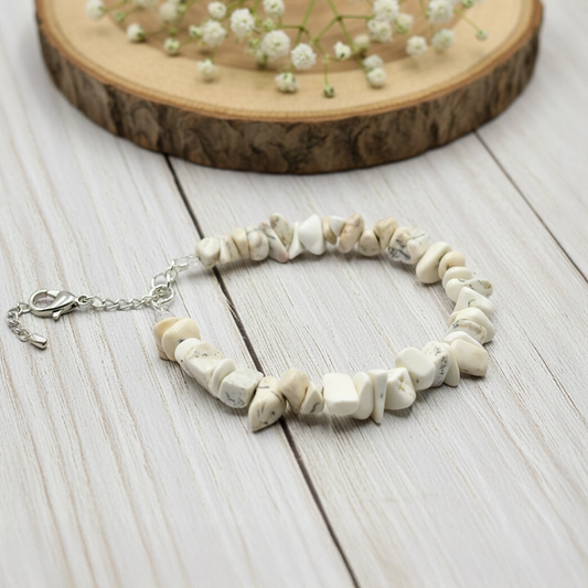 White Howlite Chips Bracelet