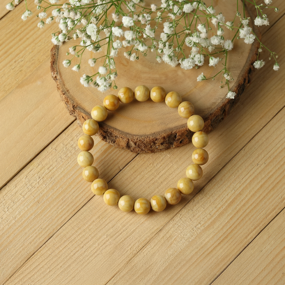 Yellow Cats Eye Bracelet for Bring Wealth & Prosperity-(8mm)